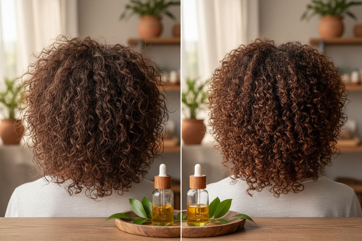 Hair Oil Before & After